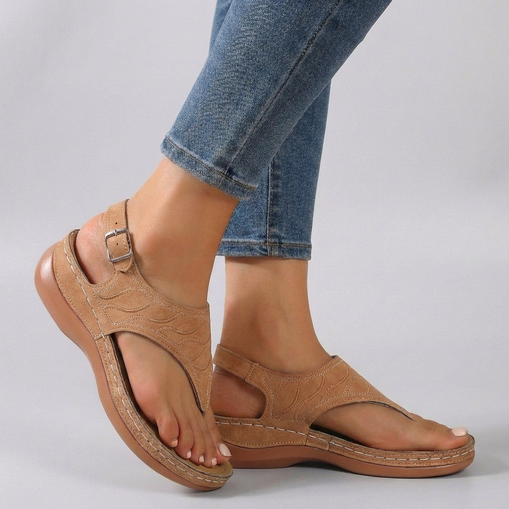 Amelia Collection | Women's Sandals with Adjustable Ankle Strap | Comfortable Wedge Design for All-Day Wear