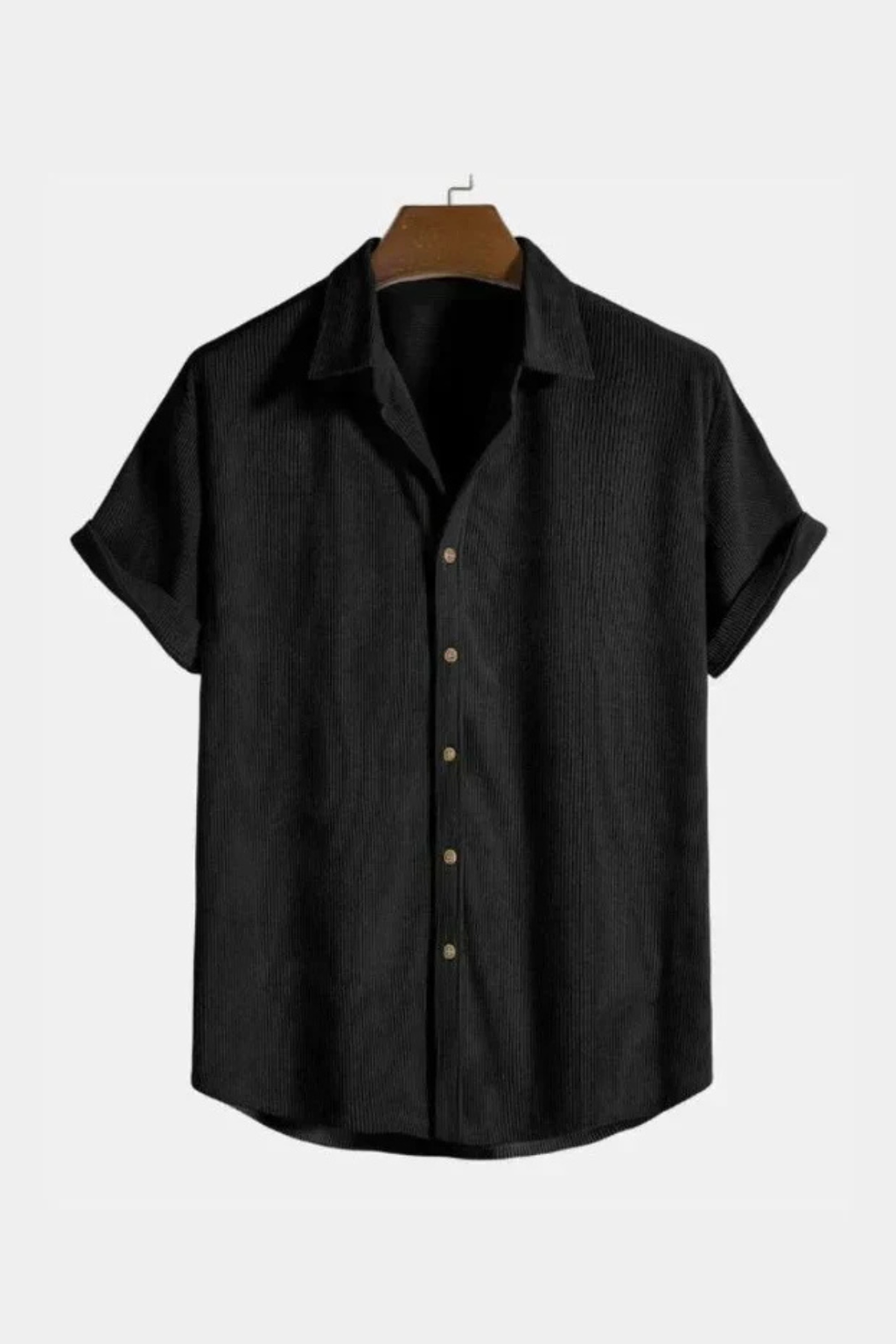 Bennett | Men's Shirt - Textured Camp Collar, Short Sleeve Design