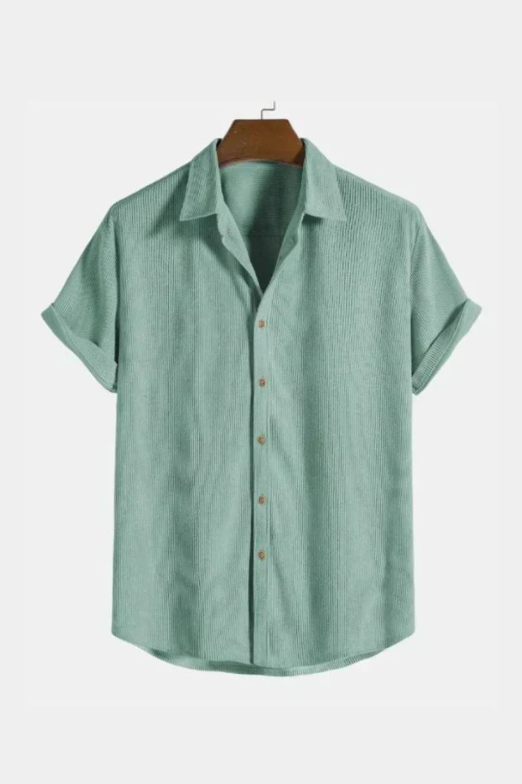 Bennett | Men's Shirt - Textured Camp Collar, Short Sleeve Design