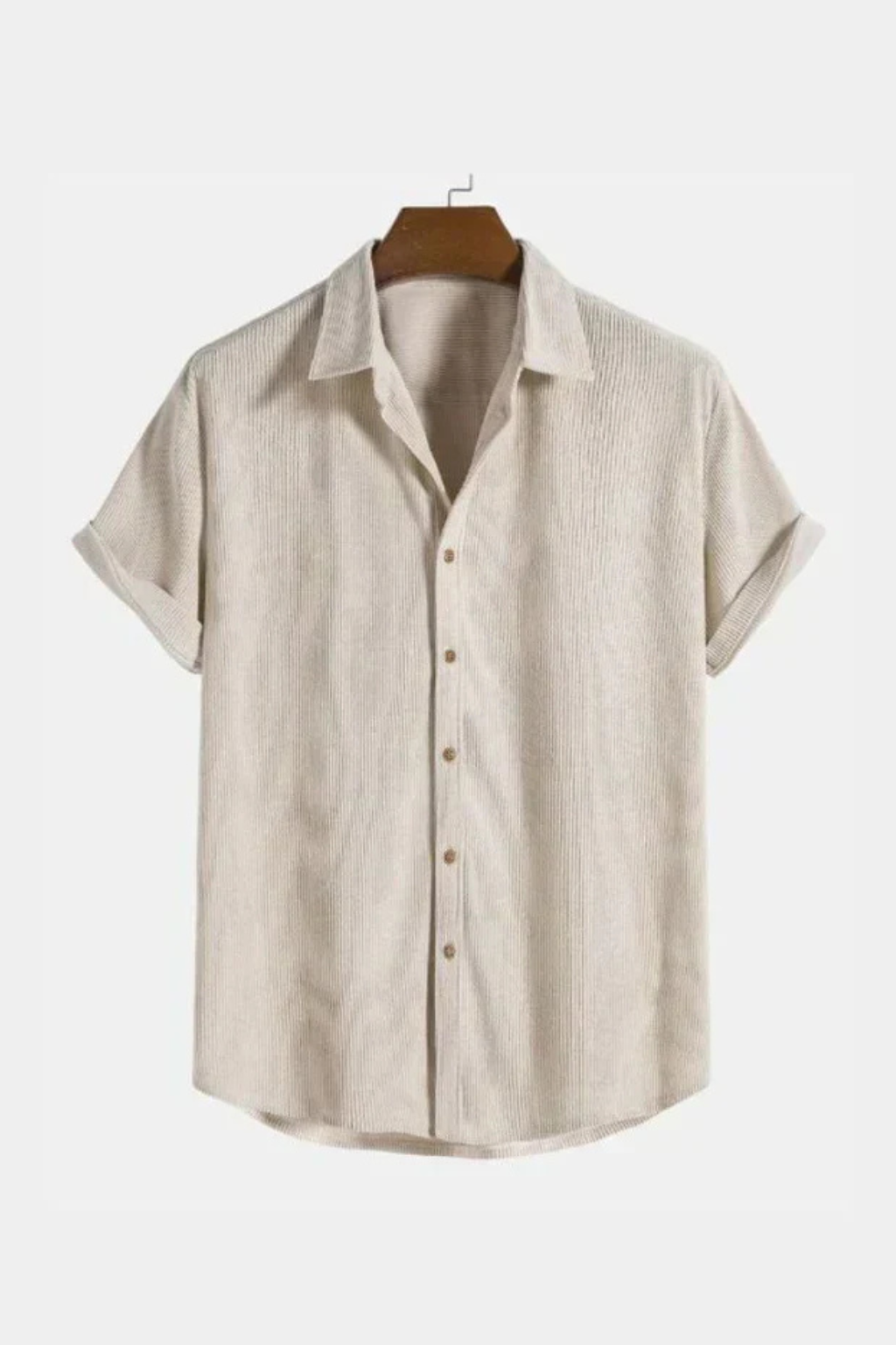 Bennett | Men's Shirt - Textured Camp Collar, Short Sleeve Design
