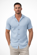 Caleb | Men's Shirt – Short Sleeve Button-Up with Chest Pocket