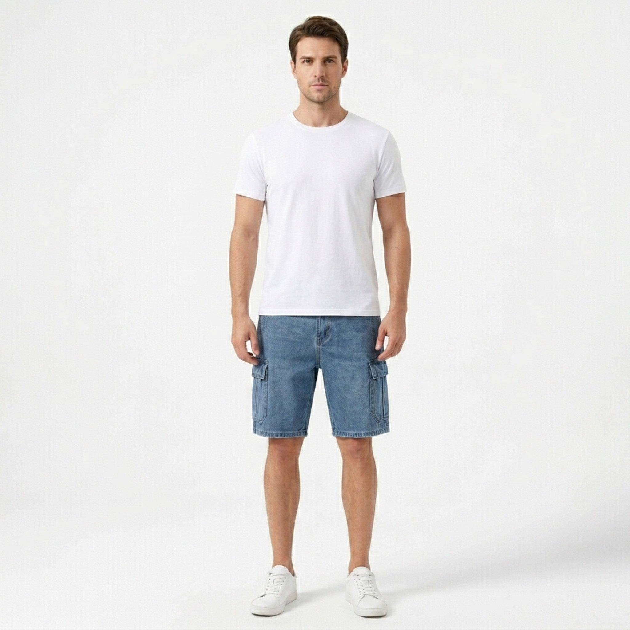 Casual Cargo Denim Shorts | Men's Cargo Shorts with Multi-Pocket Design | Relaxed Fit for Everyday Comfort