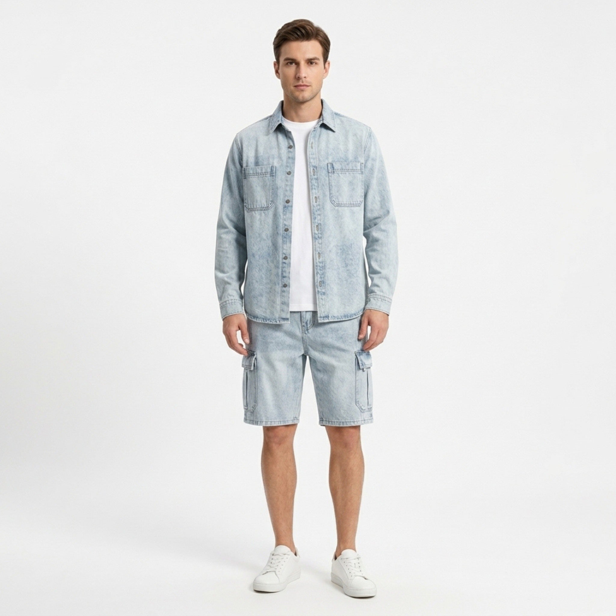 Casual Cargo Denim Shorts | Men's Cargo Shorts with Multi-Pocket Design | Relaxed Fit for Everyday Comfort