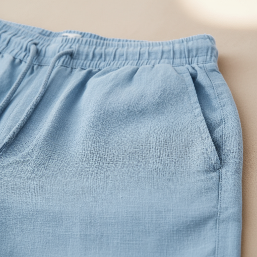 CottonLuxe | Men's Shorts with Drawstring Waist | Breathable Cotton-Linen Blend for Ultimate Comfort