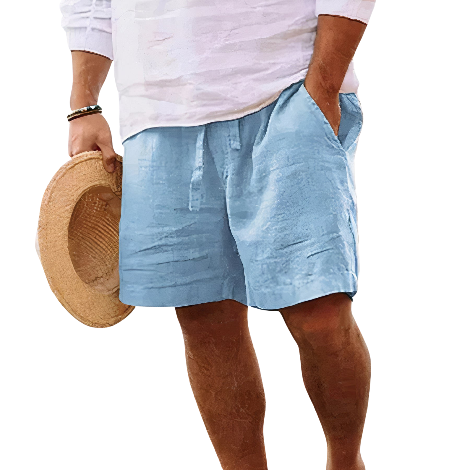 CottonLuxe | Men's Shorts with Drawstring Waist | Breathable Cotton-Linen Blend for Ultimate Comfort