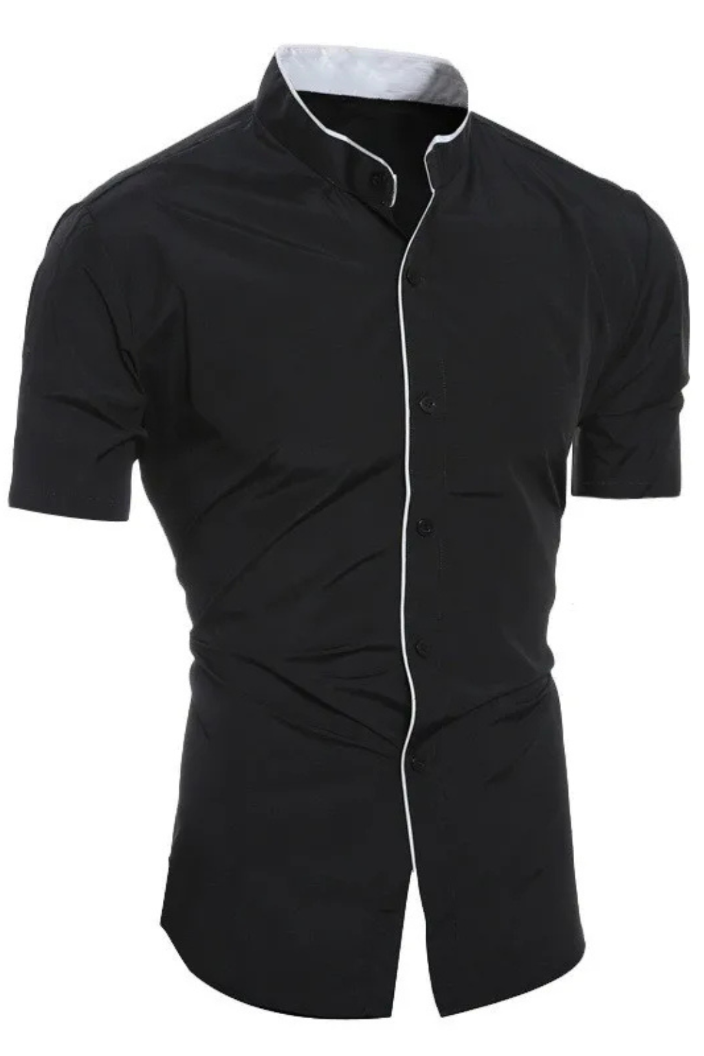 Finlay | Men's Dress Shirt – Slim Fit Short Sleeve with Stand Collar