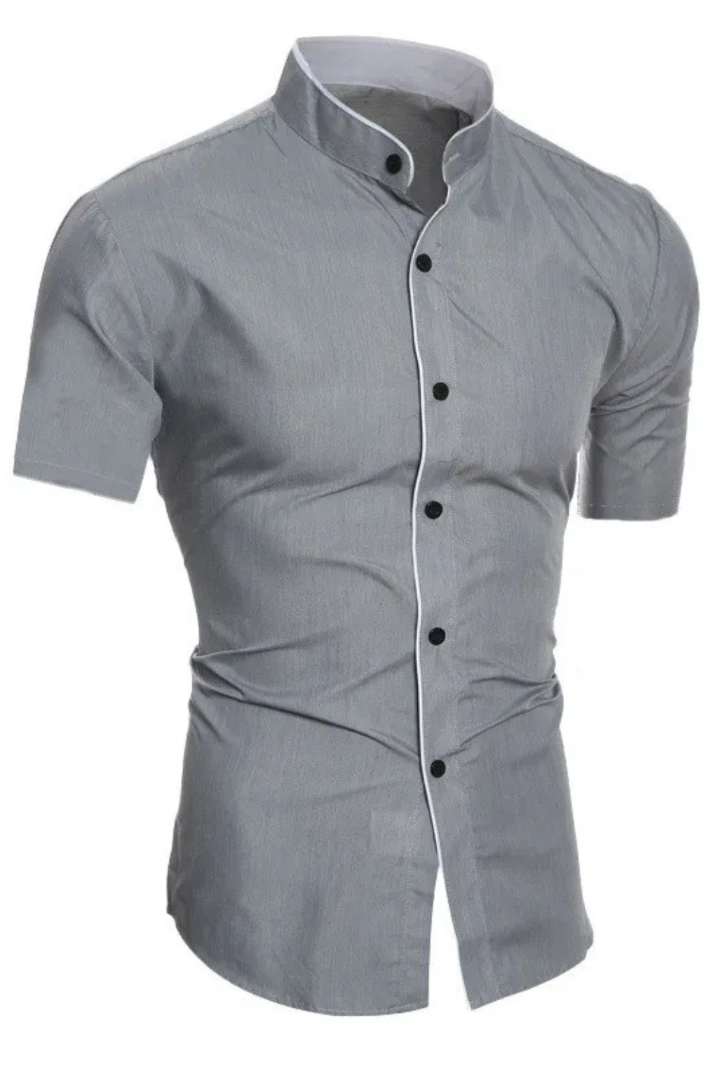 Finlay | Men's Dress Shirt – Slim Fit Short Sleeve with Stand Collar