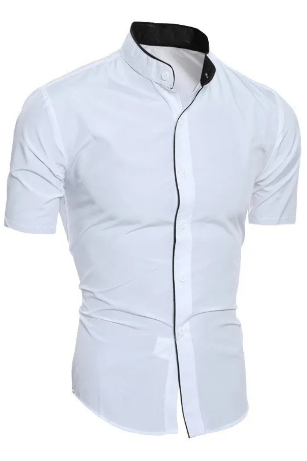 Finlay | Men's Dress Shirt – Slim Fit Short Sleeve with Stand Collar