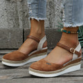 Lily Collection | Women's Espadrille Wedges with Adjustable Ankle Strap | Chic Closed-Toe Design for Comfortable Spring Style