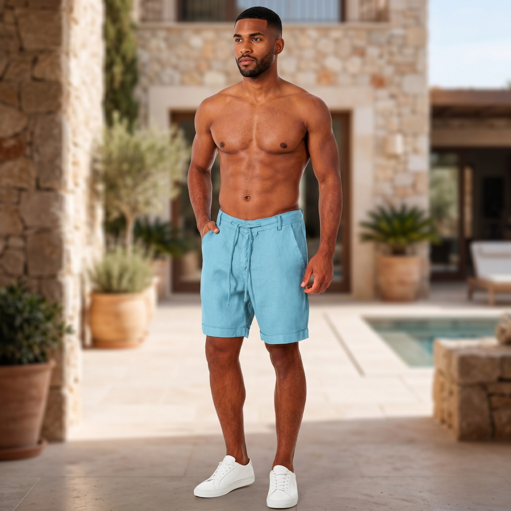 Men's Linen Chino Shorts with Breathable Fabric & Lightweight Design | Relaxed Fit for Ultimate Comfort