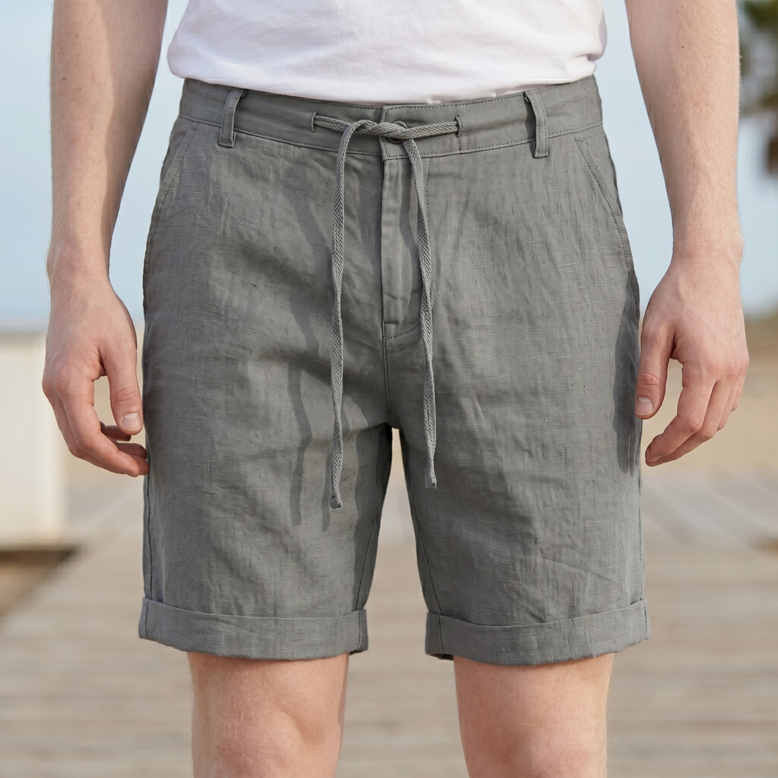 Men's Linen Chino Shorts with Breathable Fabric & Lightweight Design | Relaxed Fit for Ultimate Comfort