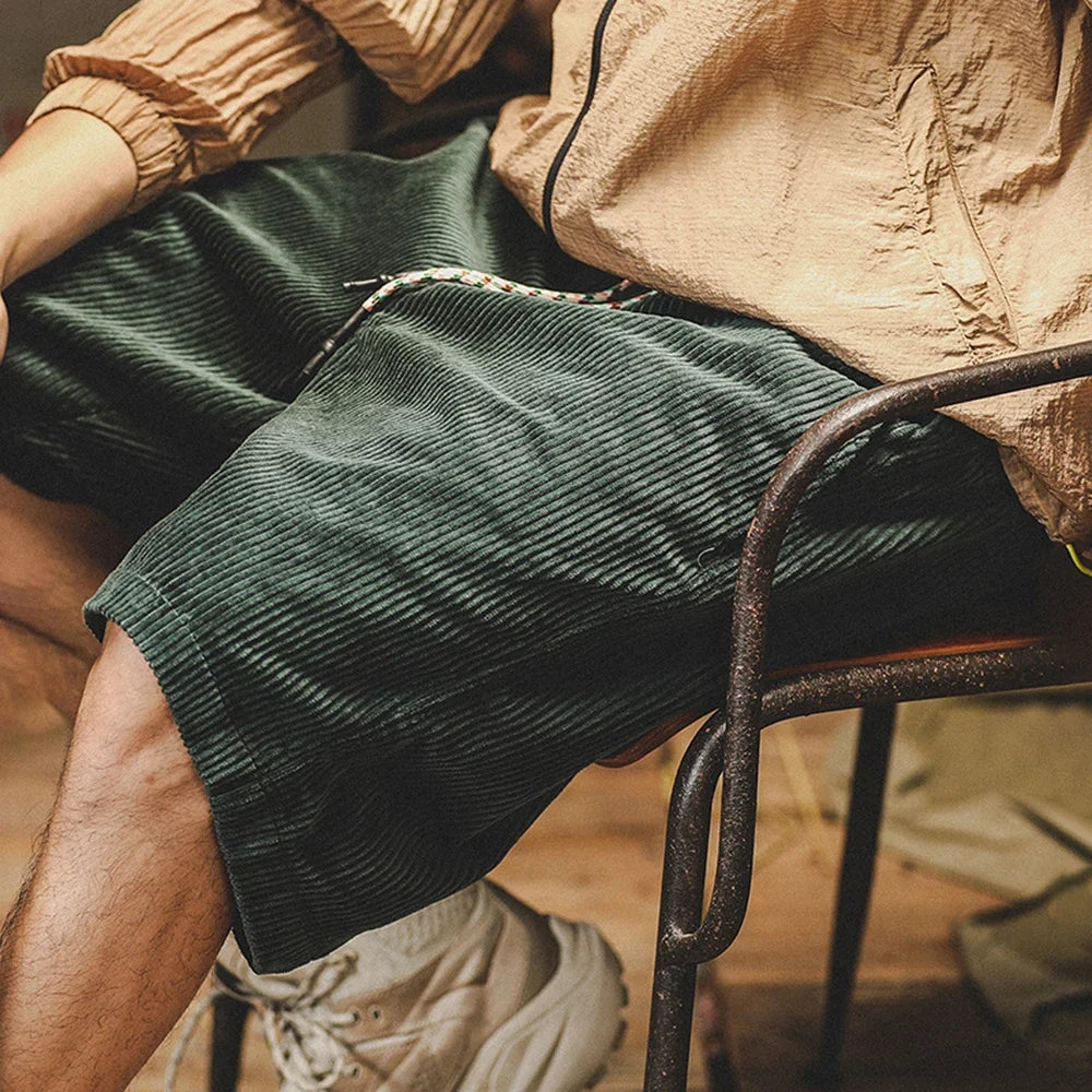 Men's Shorts | Lightweight Corduroy with Drawstring Waist | Comfortable Fit for Summer Activities