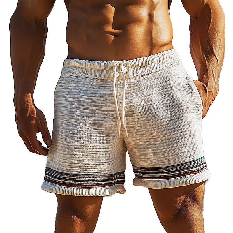 Men's Shorts | Lightweight Knit Wool Blend with Adjustable Waistband | Breathable Summer Comfort for Beach Days