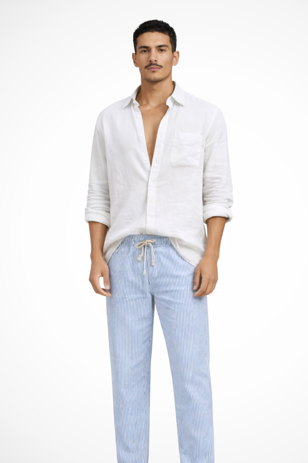 Roman | Men's Linen Shirt - Relaxed Fit Long Sleeve with Pocket
