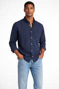 Roman | Men's Shirt - Casual Dark Blue Denim with Long Sleeves