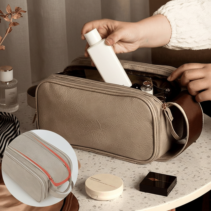 Travira | Travel Makeup Bag with Durable Water-Repellent Nylon – Spacious Organizer Design