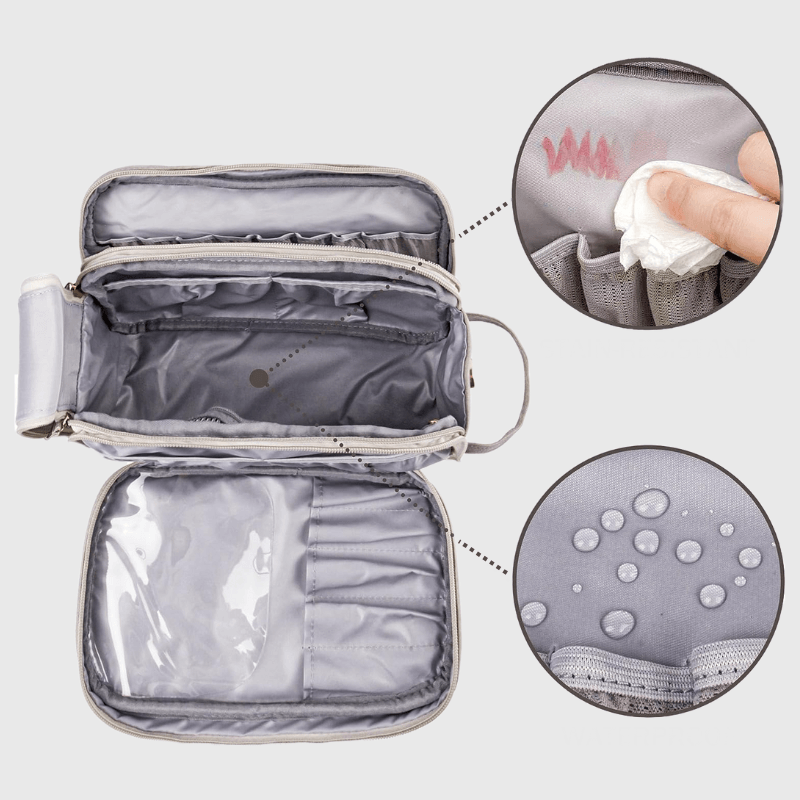 Travira | Travel Makeup Bag with Durable Water-Repellent Nylon – Spacious Organizer Design