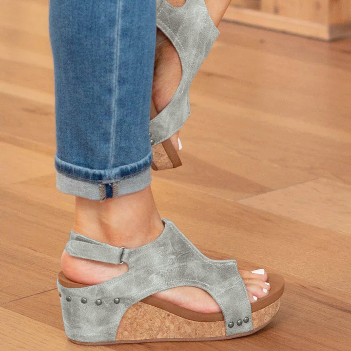 Vegan Wedge Sandals for Women with Cushioned Sole | Stylish Comfort for All-Day Wear