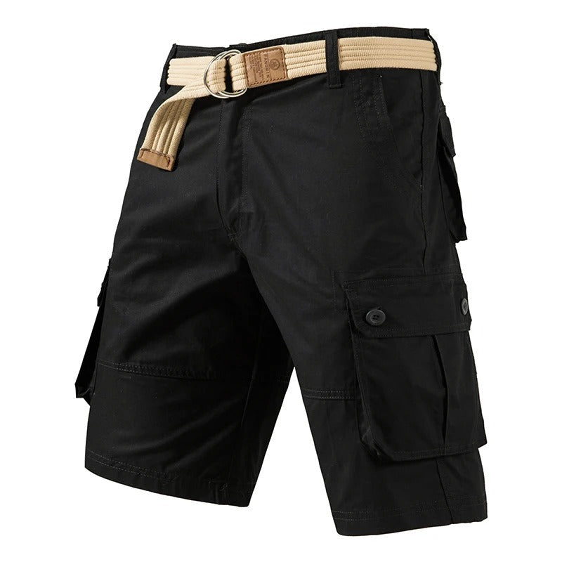 Versatile Men's Cargo Shorts with Multi-Pocket Design | 100% Cotton for Comfortable Outdoor Wear