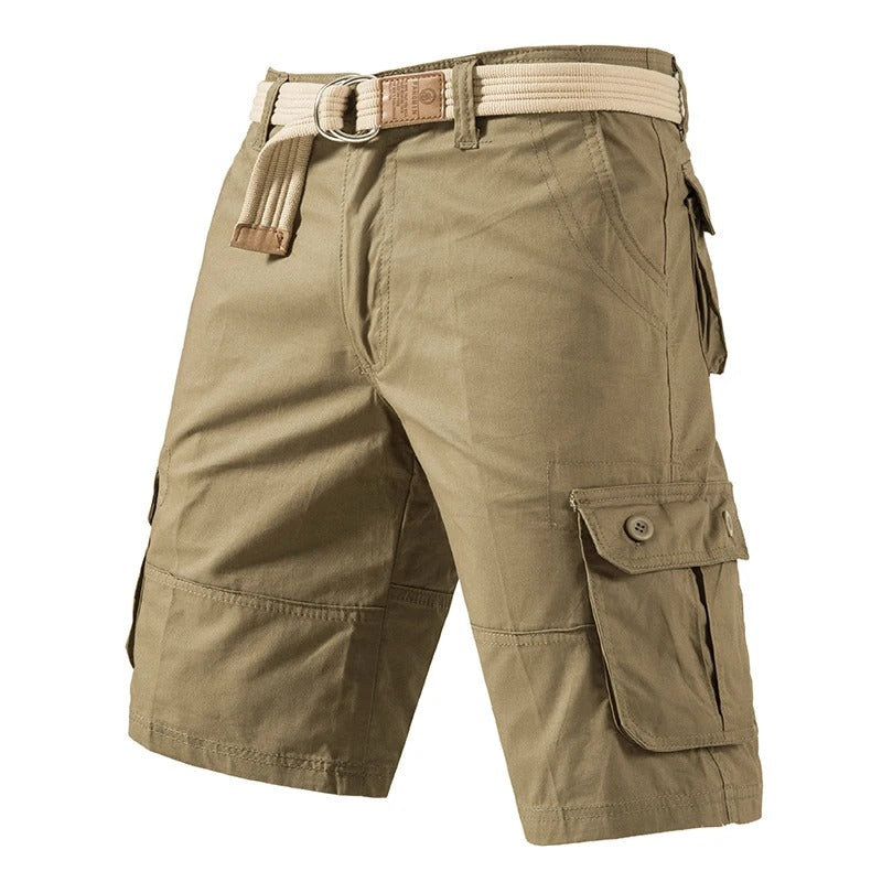 Versatile Men's Cargo Shorts with Multi-Pocket Design | 100% Cotton for Comfortable Outdoor Wear