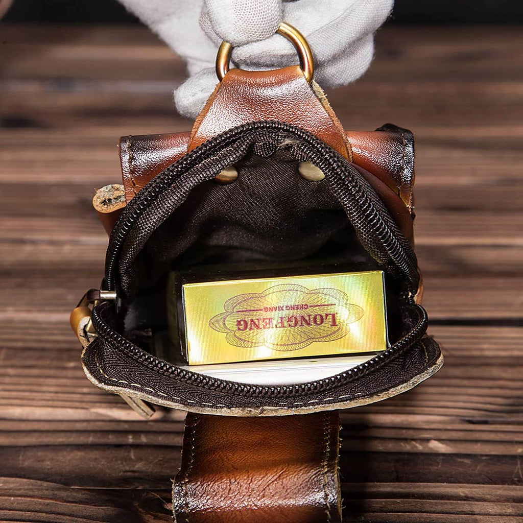 Vexton | Men's Waist Bag with Adjustable Strap - Durable Brown Design