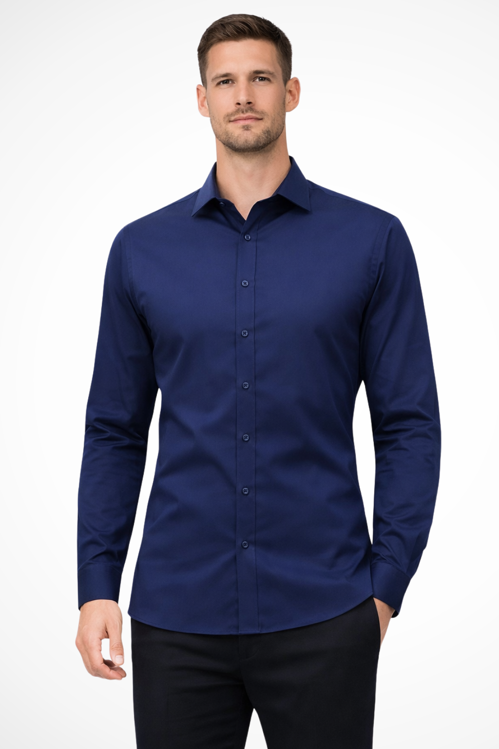 Victor | Men's Dress Shirt – Slim Fit Long Sleeve Casual Style