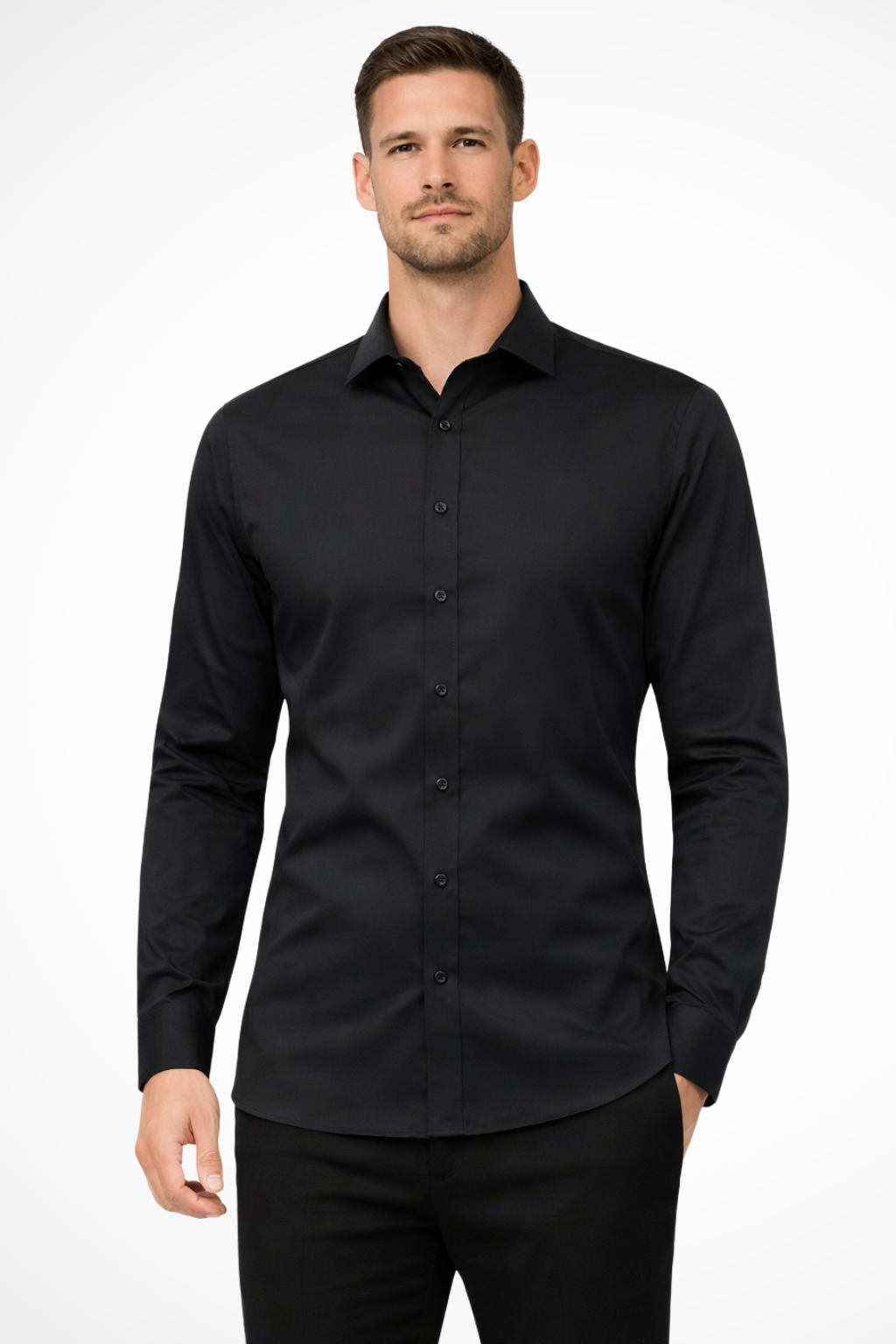 Victor | Men's Dress Shirt – Slim Fit Long Sleeve Casual Style