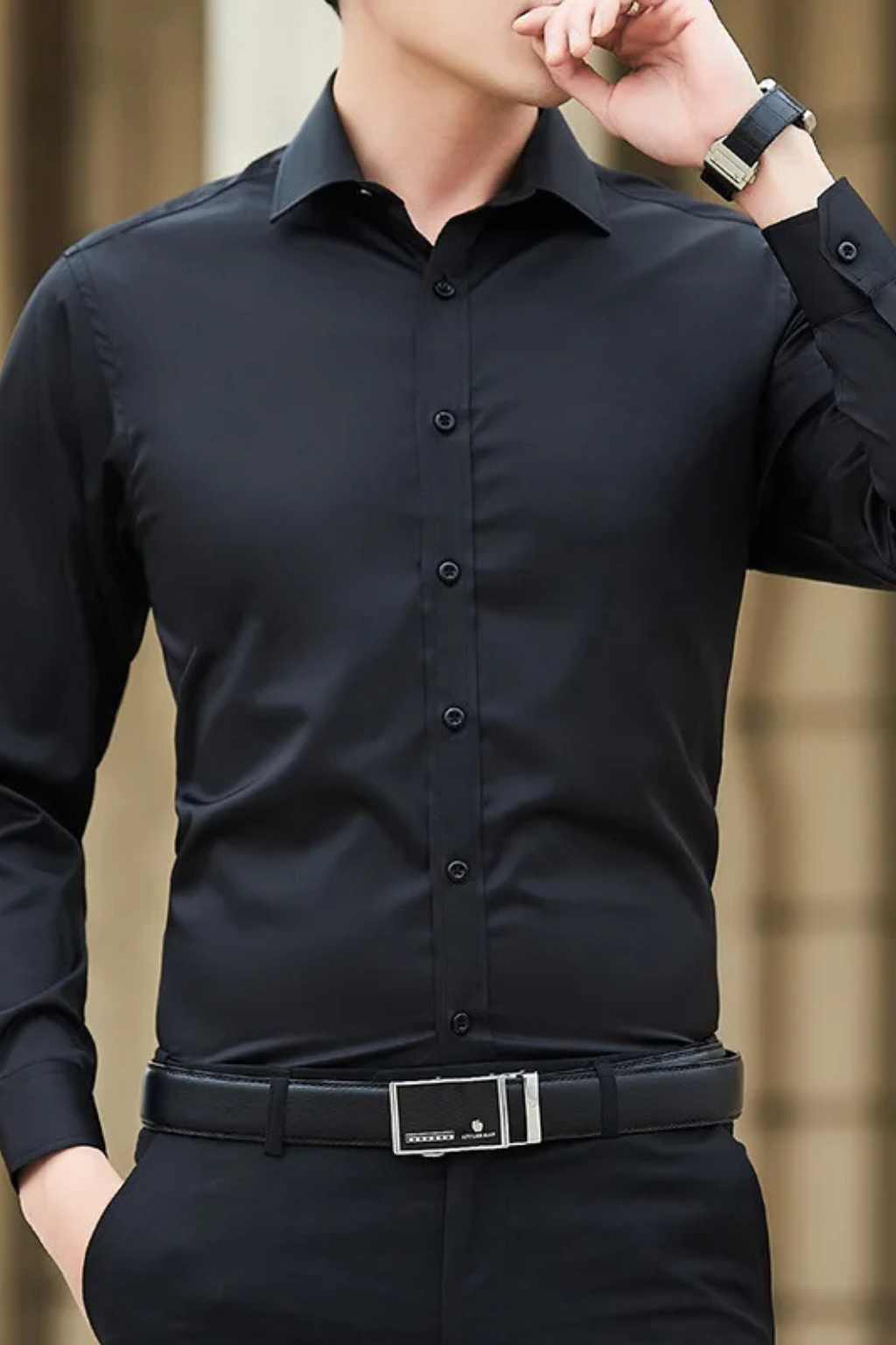 Victor | Men's Dress Shirt – Slim Fit Long Sleeve Casual Style