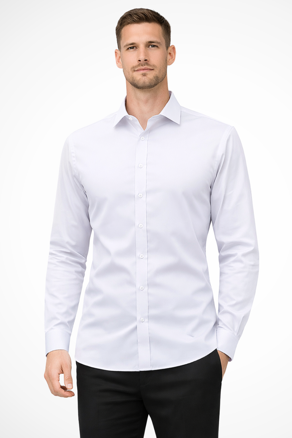 Victor | Men's Dress Shirt – Slim Fit Long Sleeve Casual Style