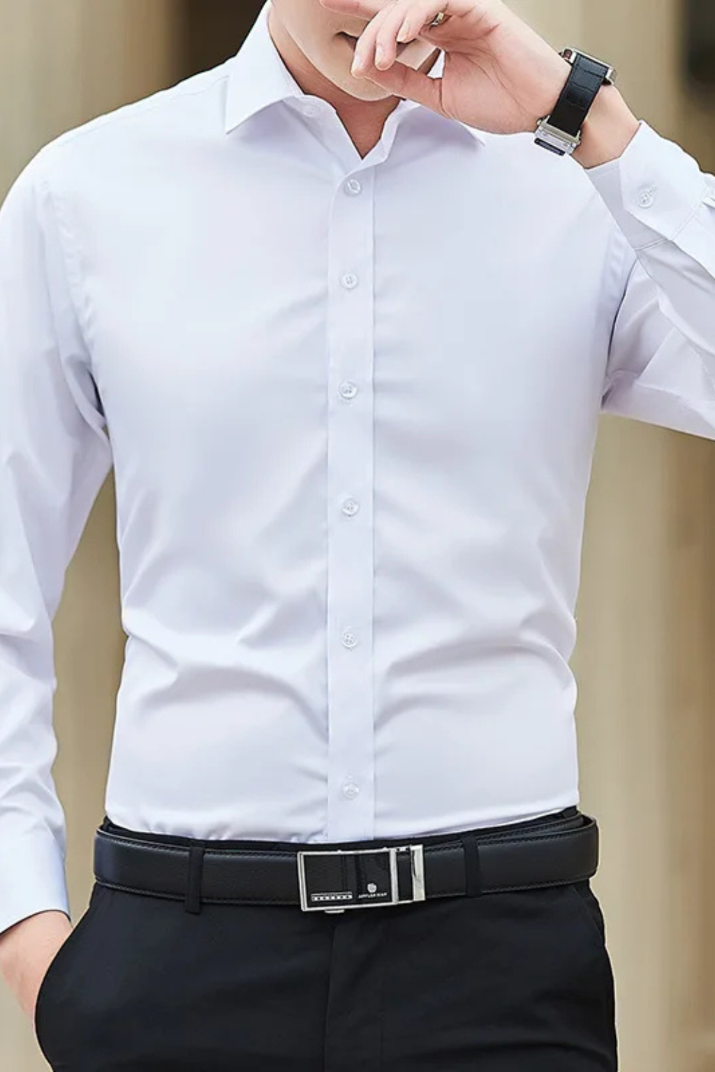 Victor | Men's Dress Shirt – Slim Fit Long Sleeve Casual Style